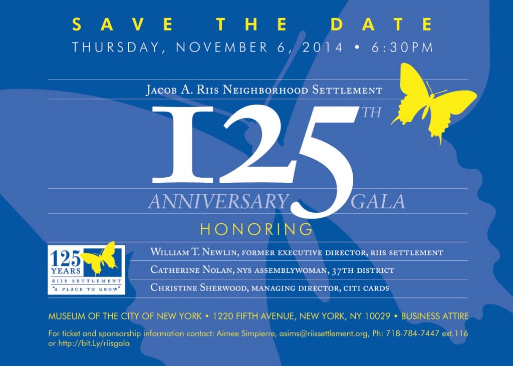 Save the date for our 125th Anniversary Gala - November 6, 2014
