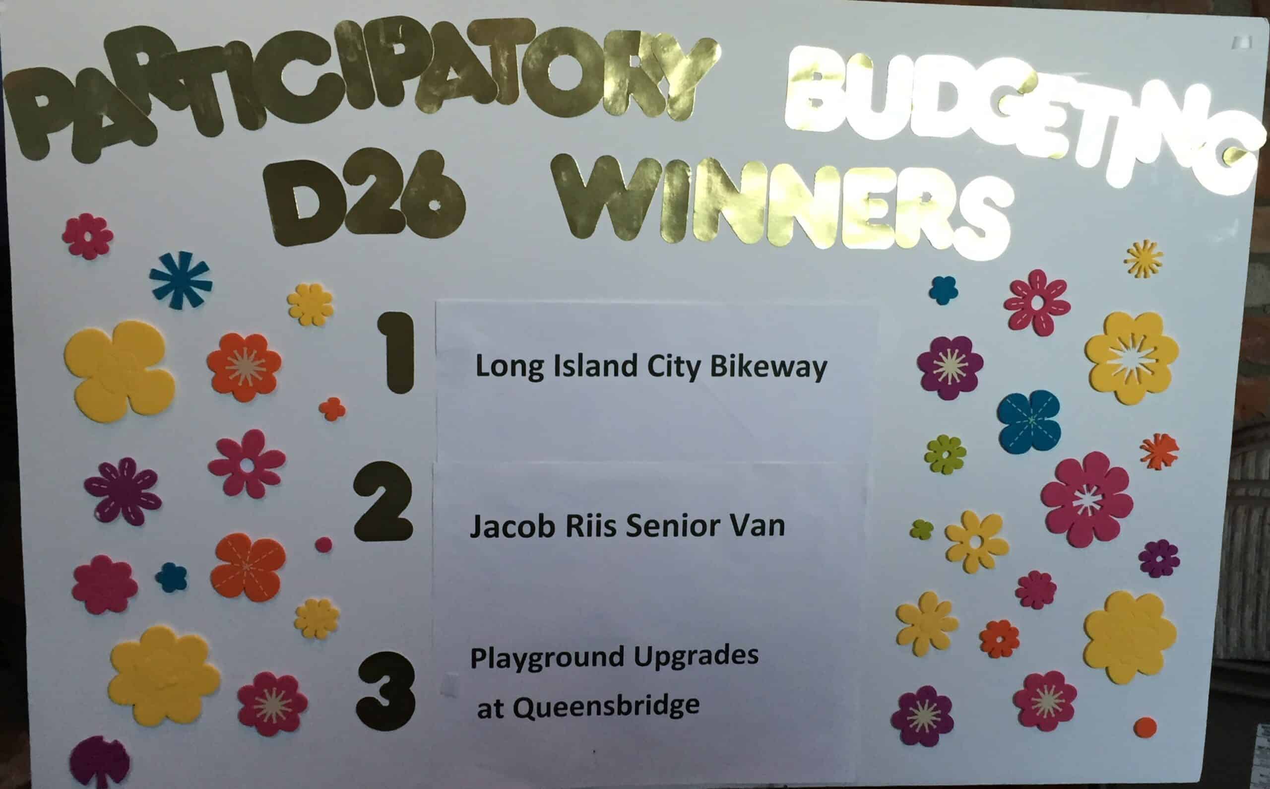 Participatory budgeting winners chart